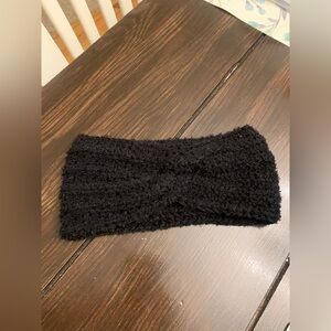 Handmade Cozy Black Crochet Headband